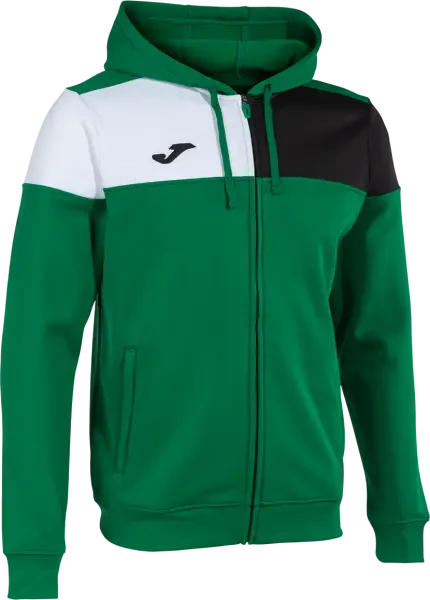 Joma Crew V Full Zip Hoodie - Green / Black / White