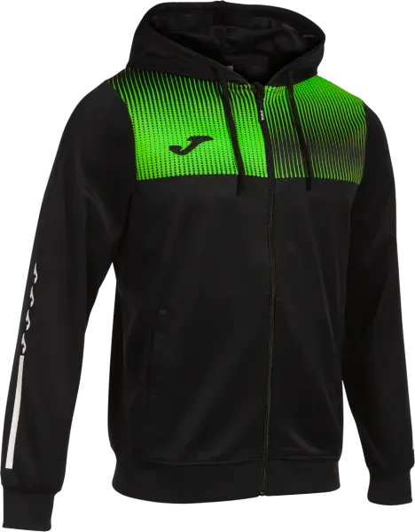 Joma Eco-Supernova Full Zip Hoodie - Black / Fluor Green